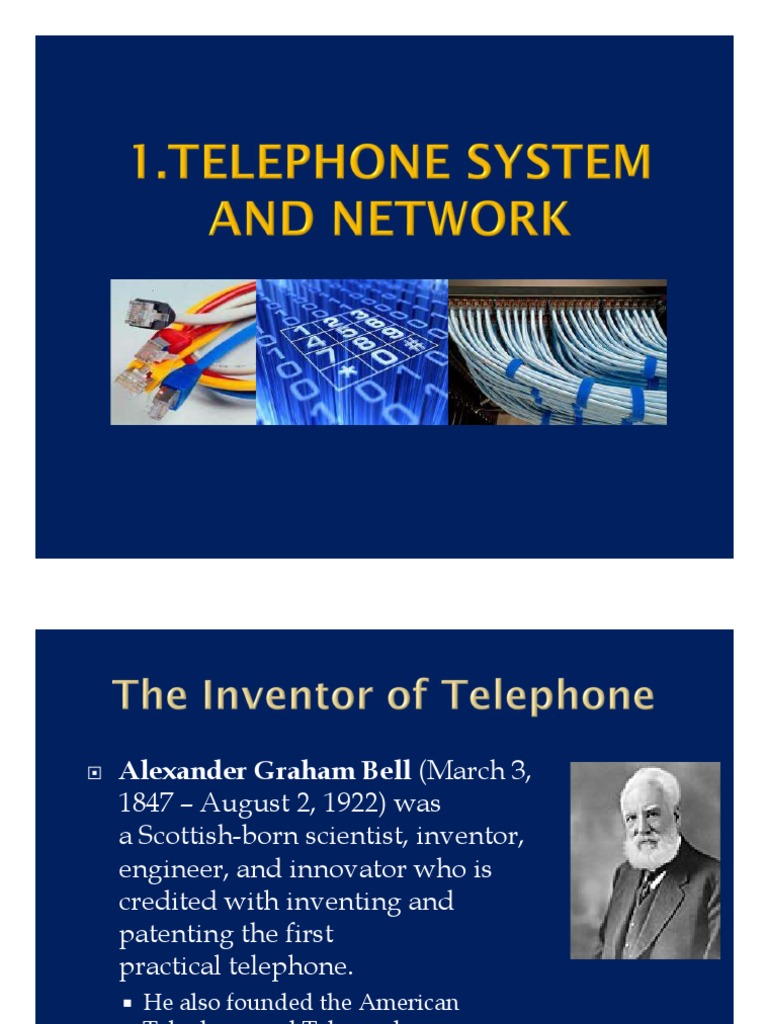 Telephone Network System Part 1 PDF Telephone Exchange Telephone