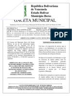 Gaceta Municipal 0055 Ordenanza de Policia Ratificacion Creacion Patrulleros de Angostura PDF