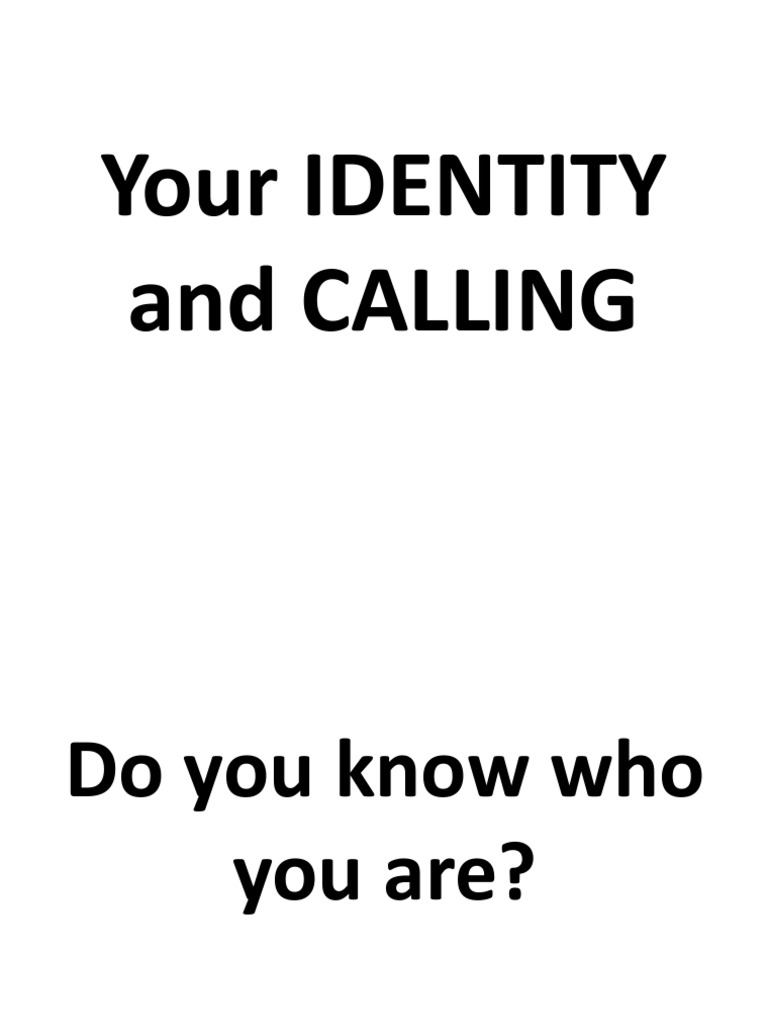 Identity and Calling | PDF