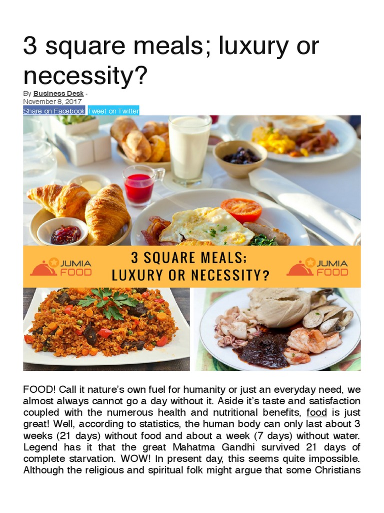 Is Eating 3 Square Meals a Day a Luxury or Necessity | PDF | Meal | Eating