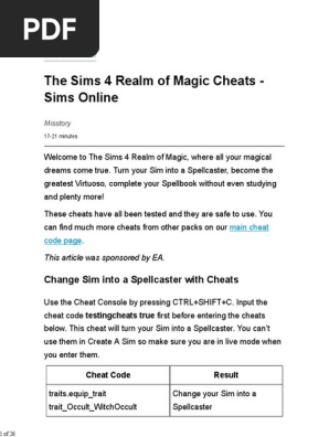 Sims 4 | PDF | Cheating In Video Games | Entertainment