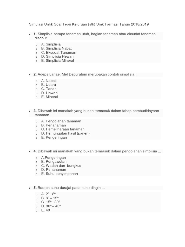 32++ 40 soal dan jawaban teori kejuruan farmasi ideas in 2021 