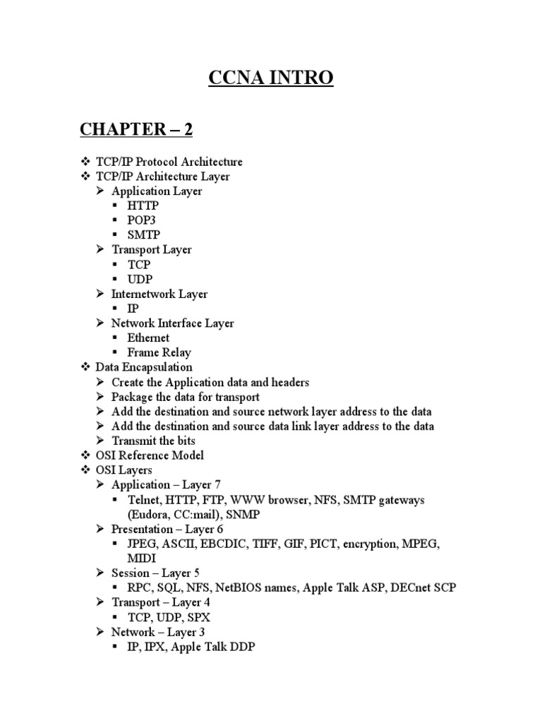 Ccna Intro: Chapter - 2 | PDF | Network Switch | Internet Protocol Suite