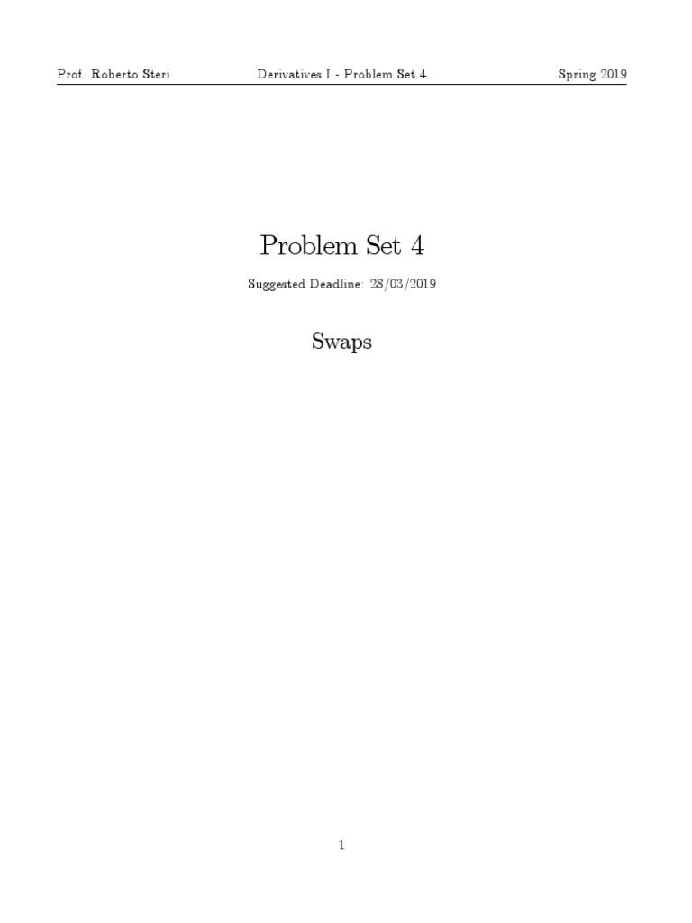 Problem Set 4: Swaps | PDF | Swap (Finance) | Bonds (Finance)