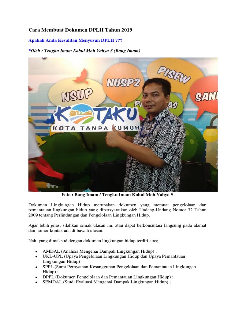 Panduan Penyusunan DPLH 2019 | PDF