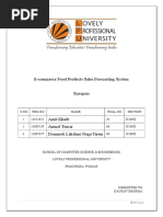 Python Synopsis For Ecommerce Food Products Sales Forecasting System