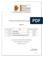 Python Synopsis For Ecommerce Food Products Sales Forecasting System