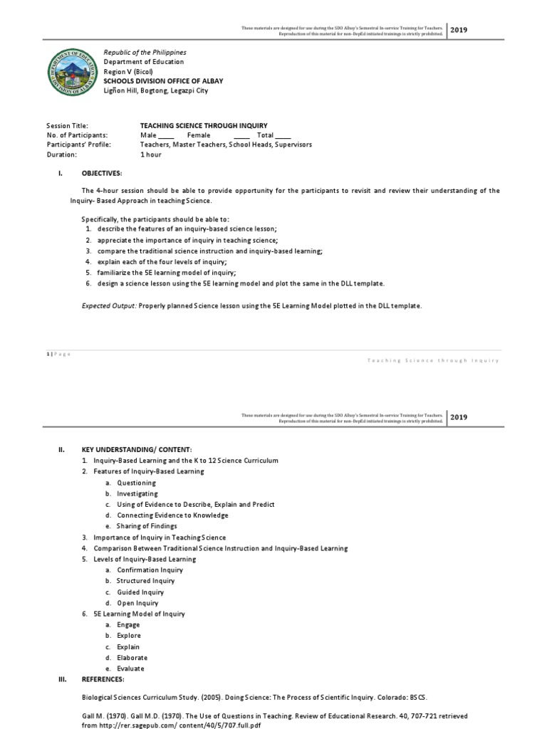 Inquiry-Based Science Teaching Guide | PDF | Inquiry Based Learning ...