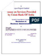 "Study On Services Provided by Union Bank OF India: A Project Report Entitled