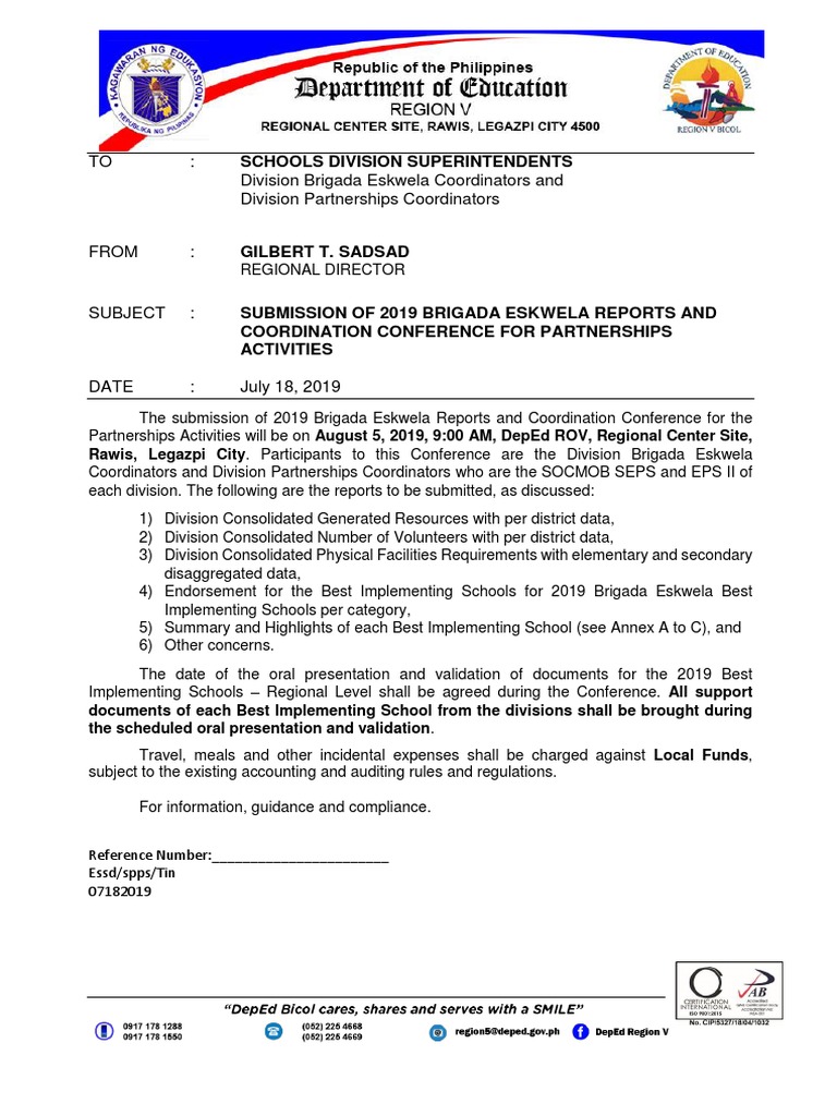 Memo and Enclosures PDF