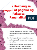 Mga Hakbang Sa Pagpili at Pagbuo NG Paks