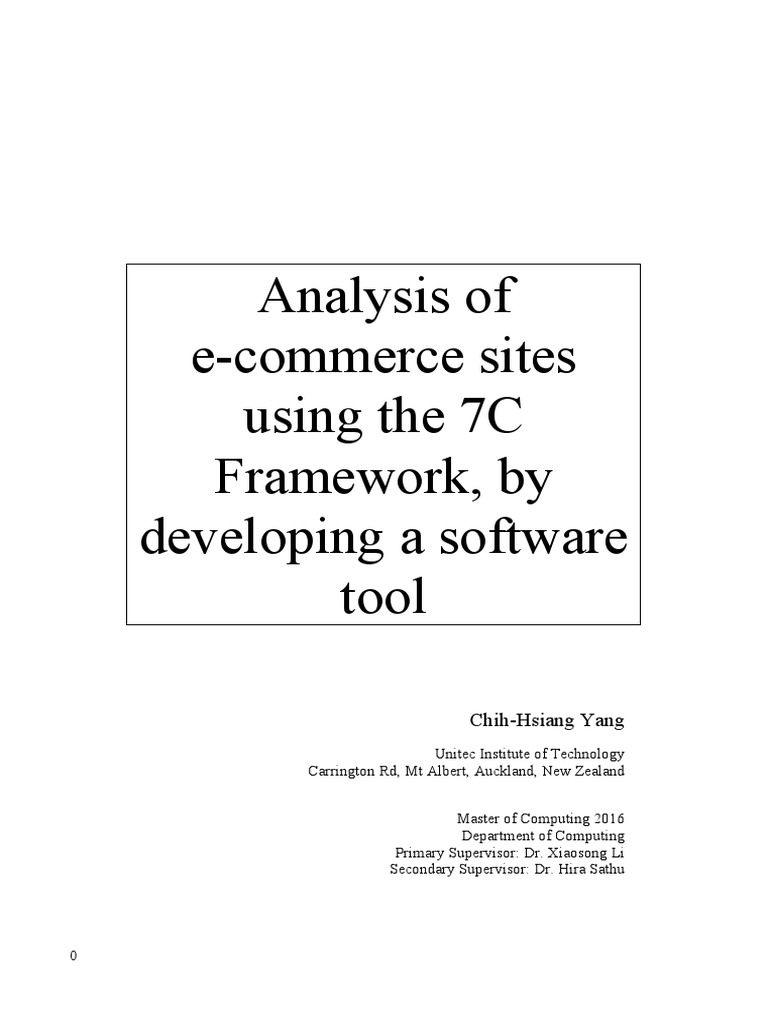 Analysis of e-commerce sites using the 7C Framework, by developing a ...