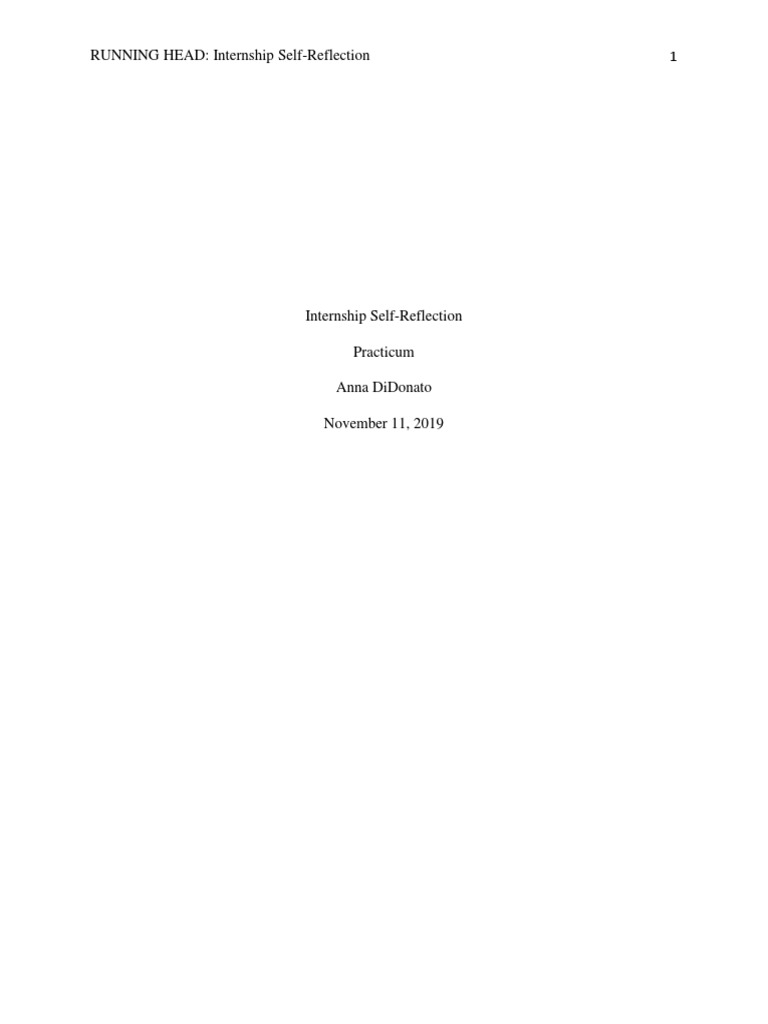Week 9 Internship Reflection Overview | PDF | Physical Therapy | Psychology