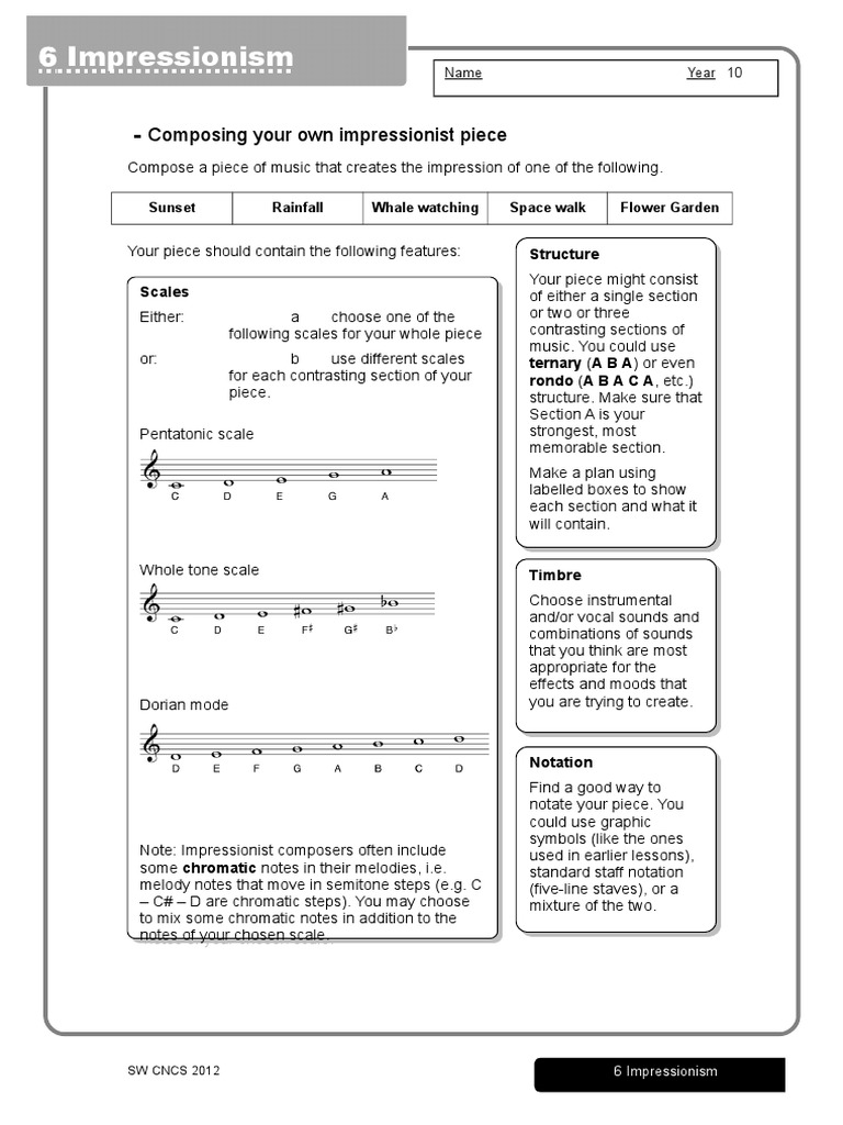 Compose Your Own Impressionist Music | PDF | Musical Notation | Chord ...