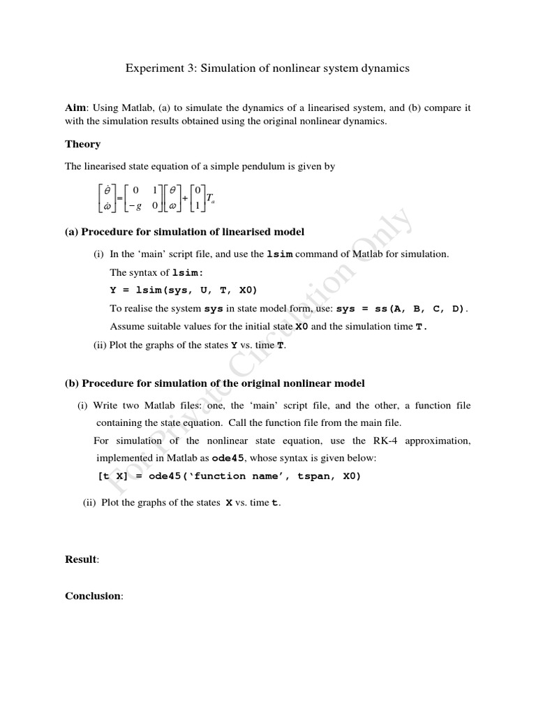 Simulating Linear and Nonlinear Dynamics | PDF