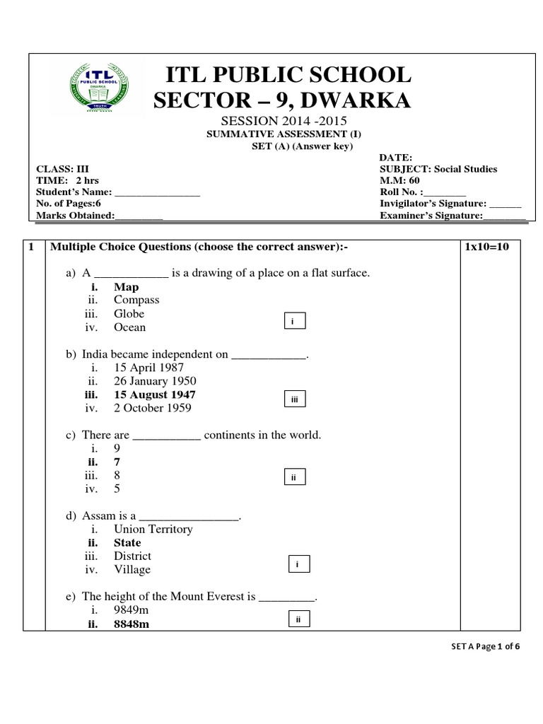 Understanding India An Analysis of a Social Studies Summative