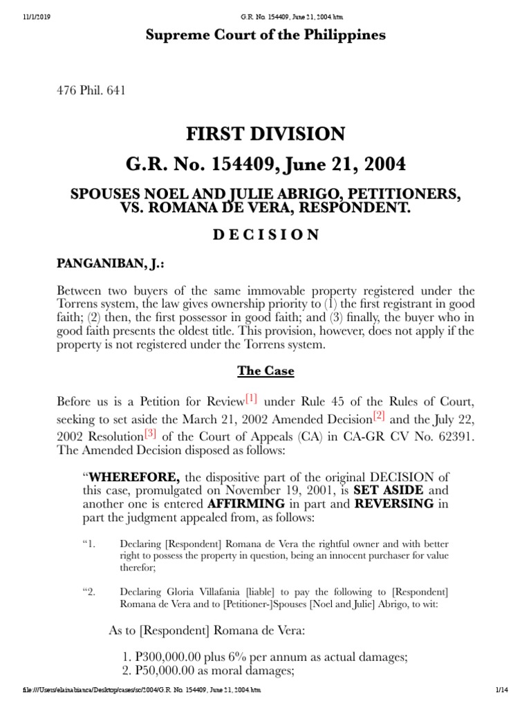 Supreme Court Ruling on Property Dispute | PDF | Real Property | Title ...