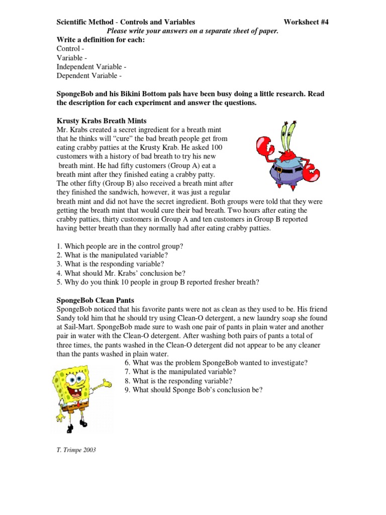 Research  PDF  Experiment Intended For Experimental Variables Worksheet Answers
