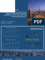 The Influence of Service Quality of Guest Relations Department To Customers Satisfaction