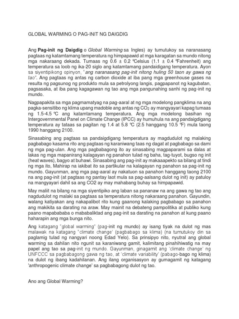 Global Warming Pdf
