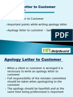 Apology Letter to Customer