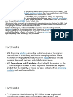 Ford India: Mahindra & Mahindra Limited Performance Customer Satisfaction Products Innovation