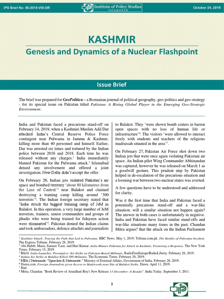 Kashmir: Genesis and Dynamics of A Nuclear Flashpoint | PDF | India ...