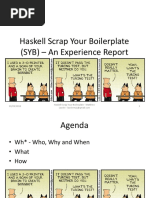 Talk - Haskell Scrap Your Boilerplate - Experience Report