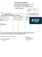 Sea Blue Logistics: Loading Programme