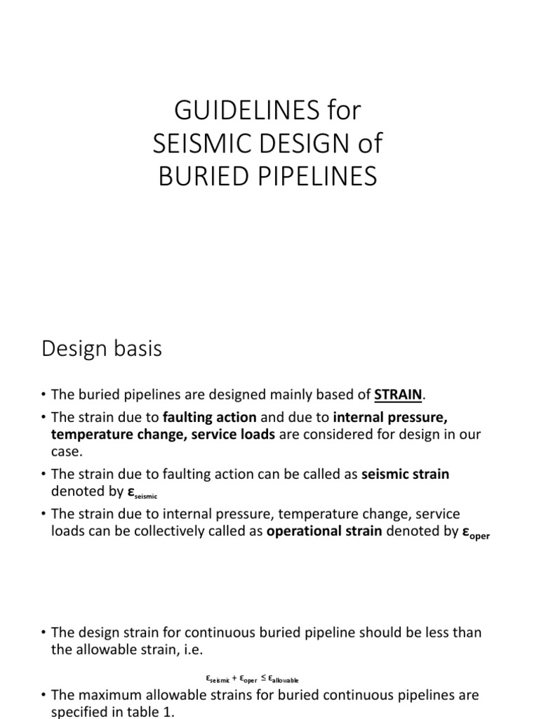 Seismic Design Guidelines for Buried Pipes | PDF | Earthquakes | Young ...