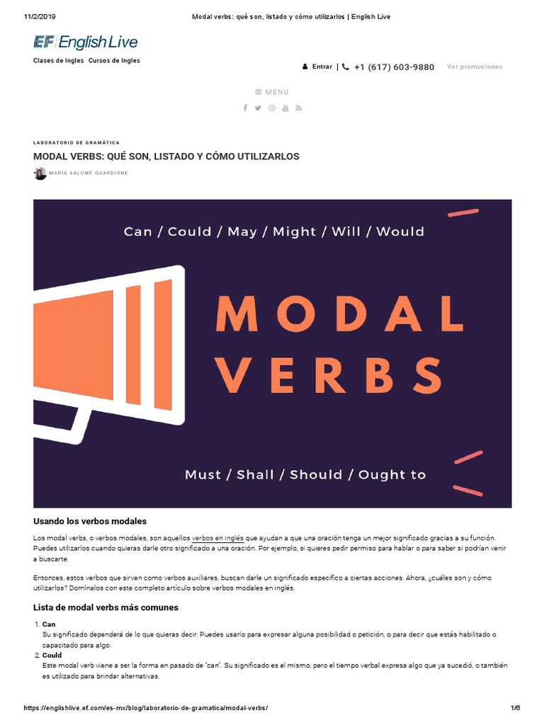 Uso y ejemplos de verbos modales | PDF | Idioma en Inglés | Verbo