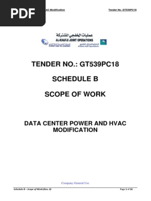 Saudi Aramco Scope of work
