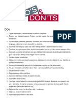 Do's and Donts