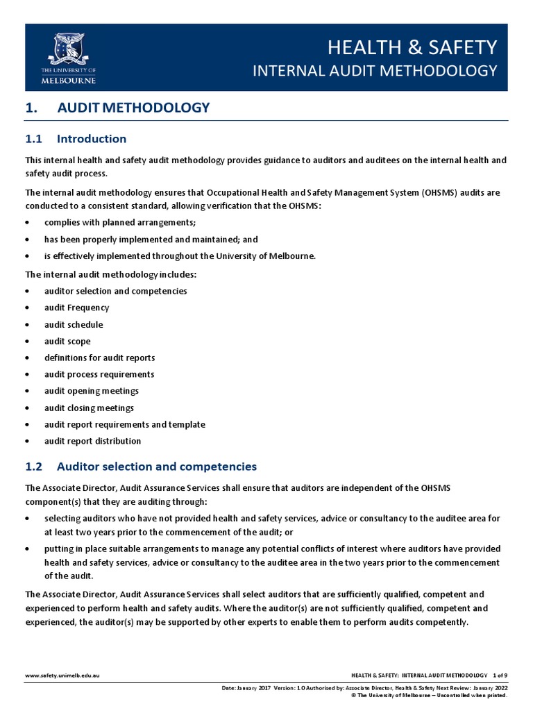 Health & Safety Internal Audit Methodology PDF