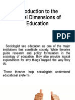 Introduction to the Social Dimensions of Education