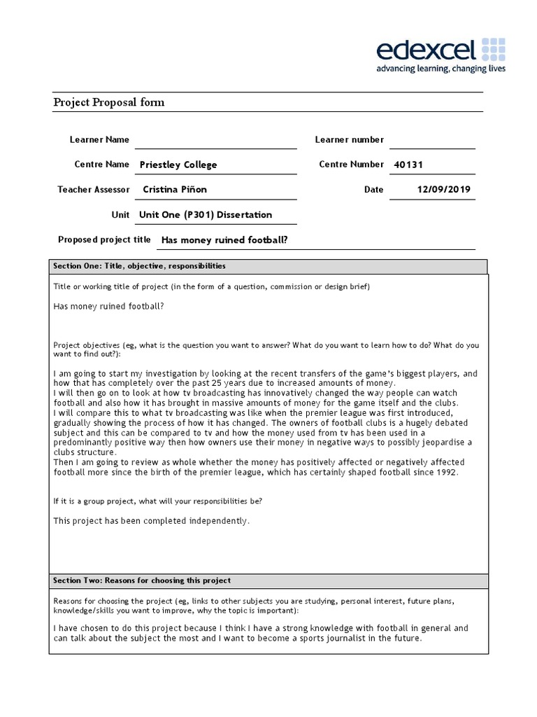 epq dissertation examples edexcel