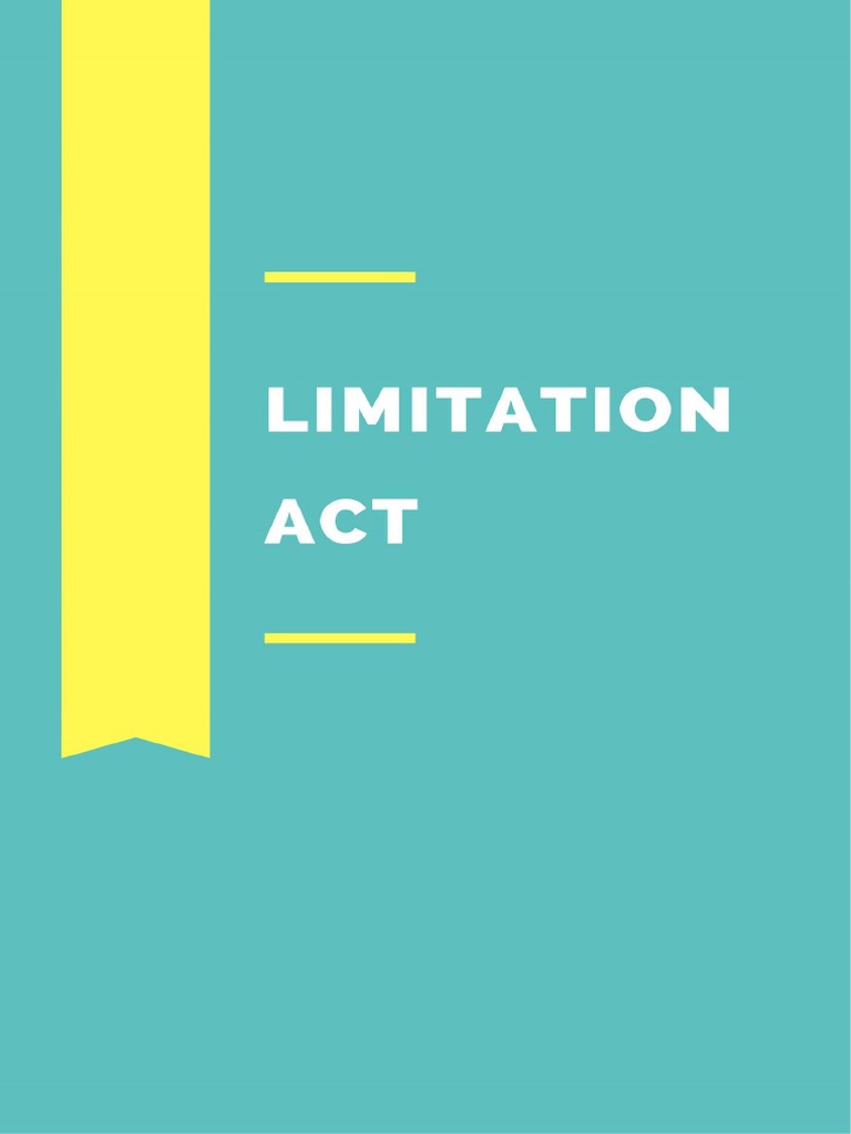Limitation Act PDF Mortgage Law Lawsuit