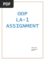 OOP LA-1 Assignment: NAME:K.Viddya USN:1NT18CS065 Branch:C