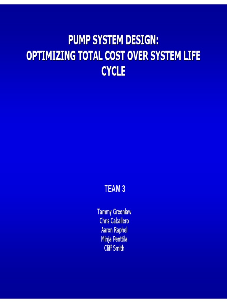 Pump System Design: Optimizing Total Cost Over System Life Cycle | PDF ...