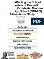 Factors Affecting The School Absenteeism of Grade-IX Students in Occidental Mindoro National High School (OMNHS) : A Qualitative Study