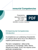 Entrepreneurial Competencies: Presented By: Abhishek Pratap Singh Alok Yadav