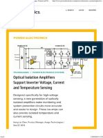 Optical Isolation Amplifiers Support Inverter Voltage, Current and Temperature Sensing