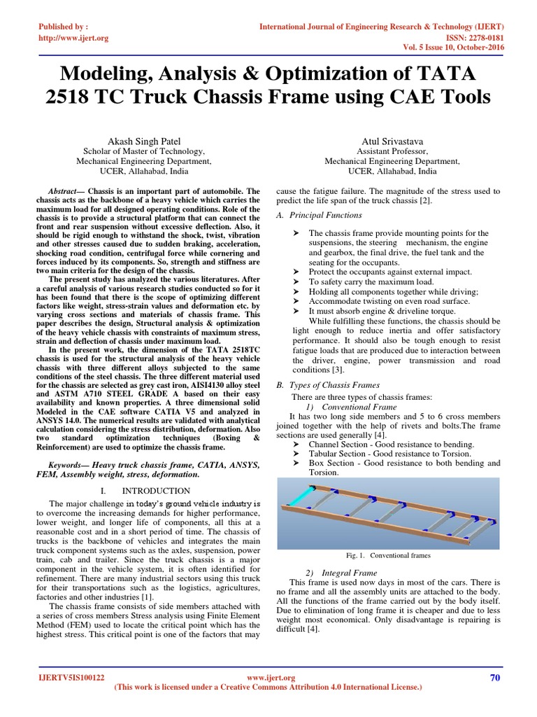Truck Chassis Optimization Study | PDF | Strength Of Materials | Stress ...