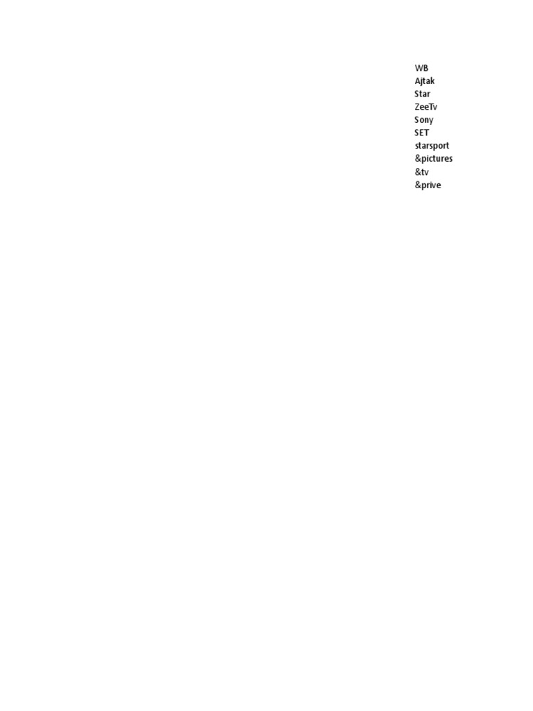 Indian TV Channels List in HD | PDF