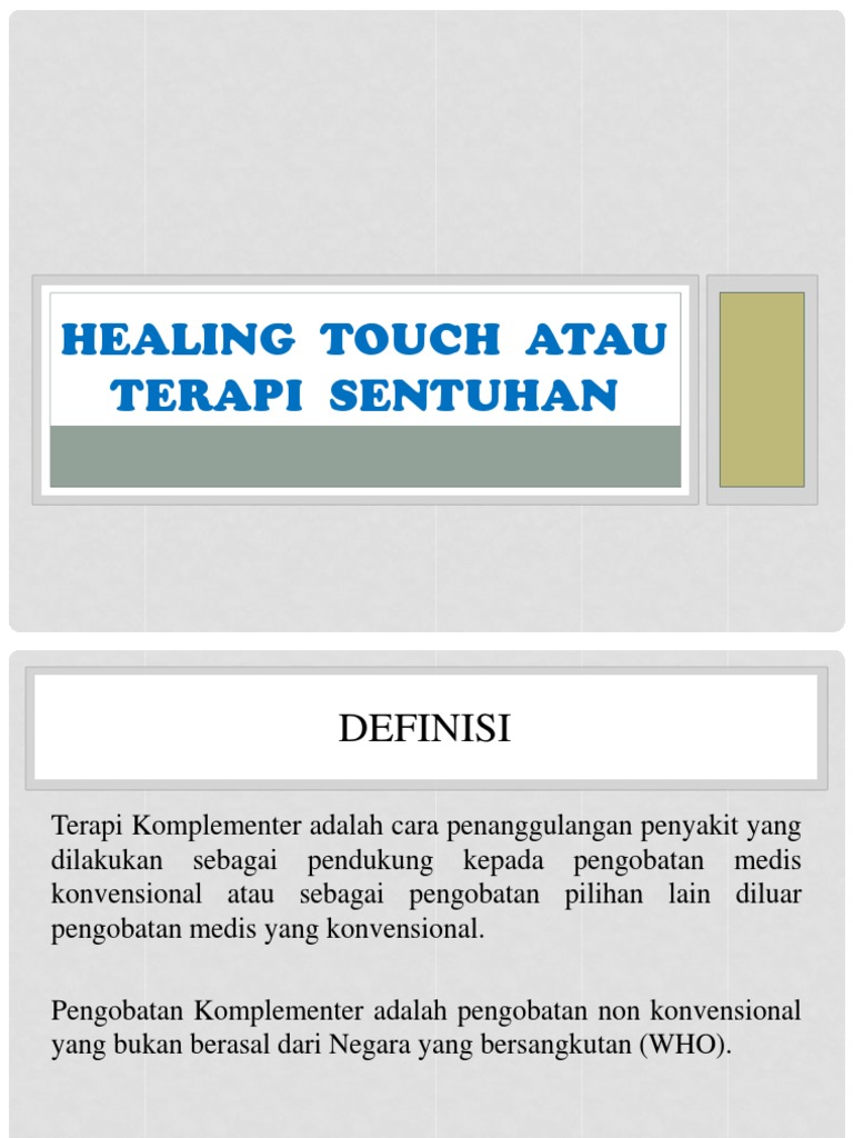 Definisi dan Manfaat Terapi Sentuhan | PDF | Kesehatan Holistik