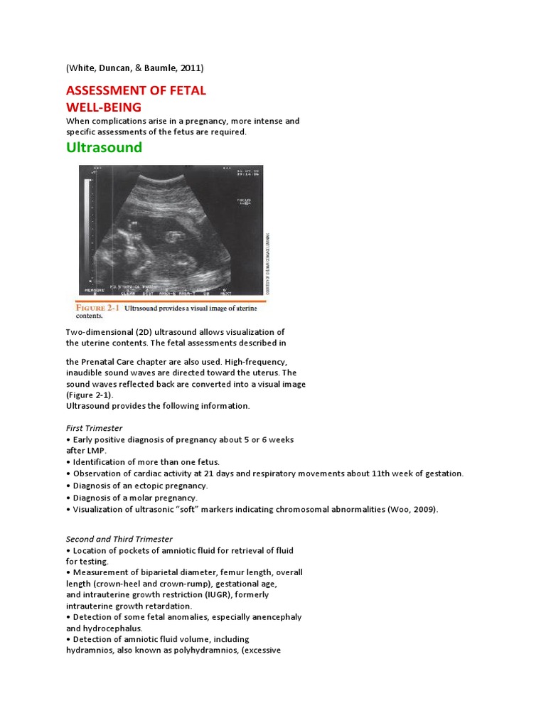 Ultrasound: Assessment of Fetal Well-Being | PDF | Fetus | Maternal Health