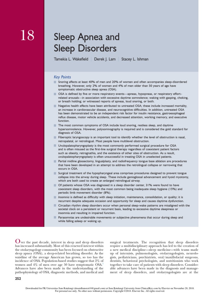 18sleep Apnea and Sleep Disorders PDF Sleep Apnea Snoring