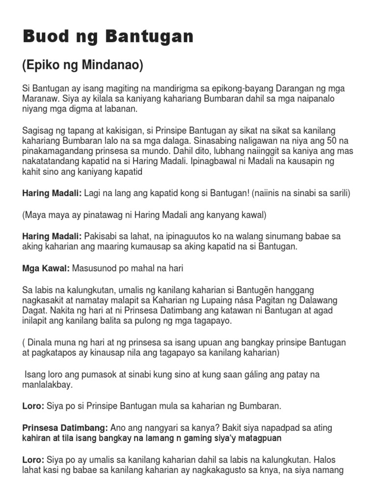 Ano Ang Buong Kwento Ng Epiko Ni Prinsipe Bantugan