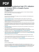 How Can I Troubleshoot High Cpu Utilization For Amazon Rds or Amazon Aurora Postgresql?