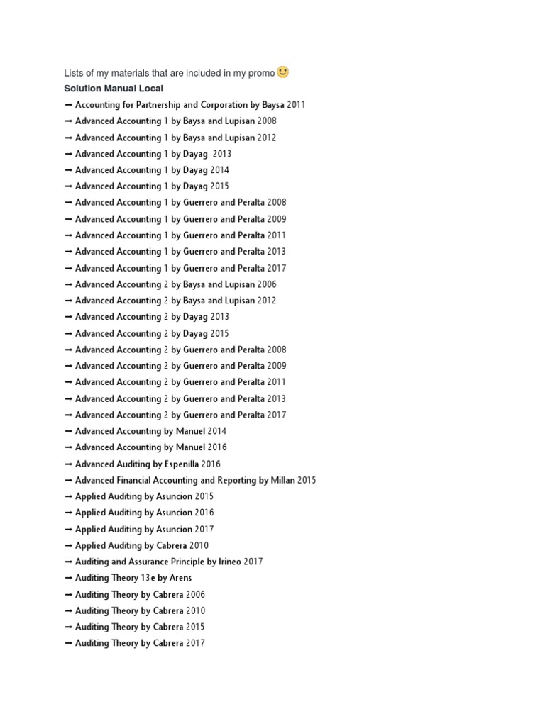 Comprehensive Accounting Materials List | PDF | Certified Public ...